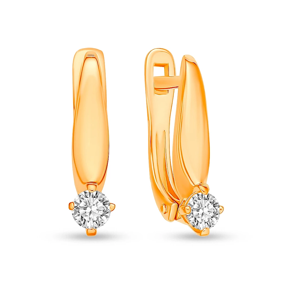 Серьги с фианитами из серебра 925 пробы 1
