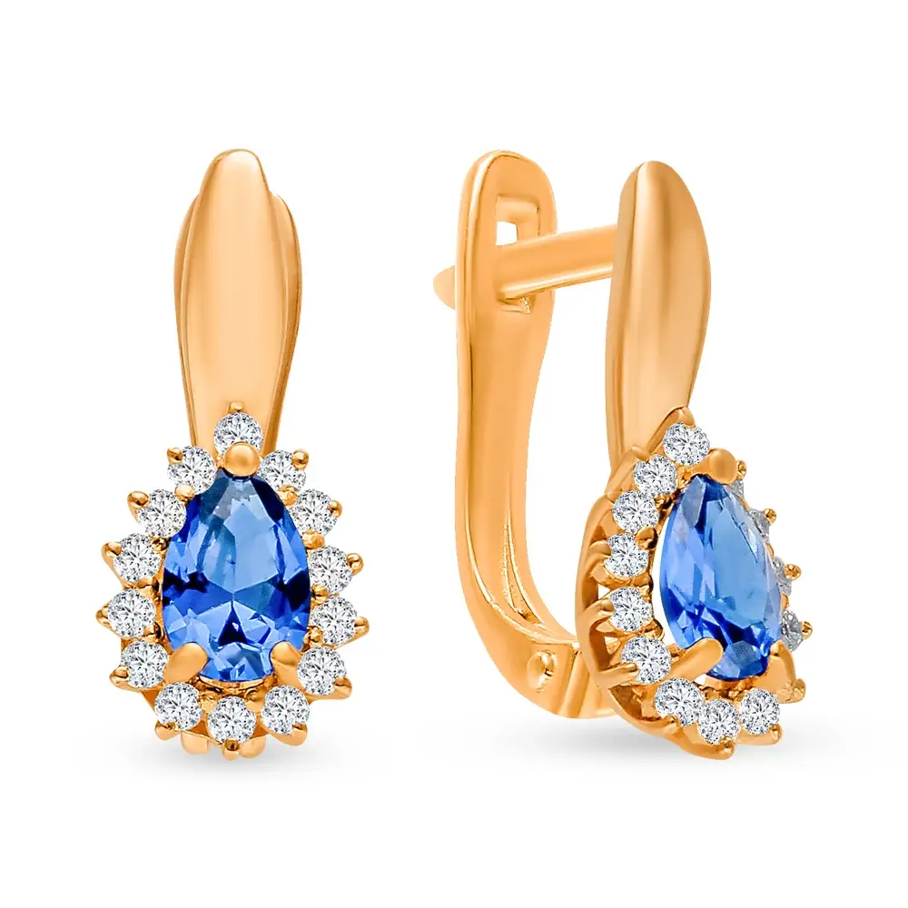 Серьги с фианитами из серебра 925 пробы 1