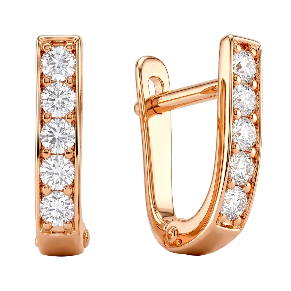 Серьги с фианитами из серебра 925 пробы