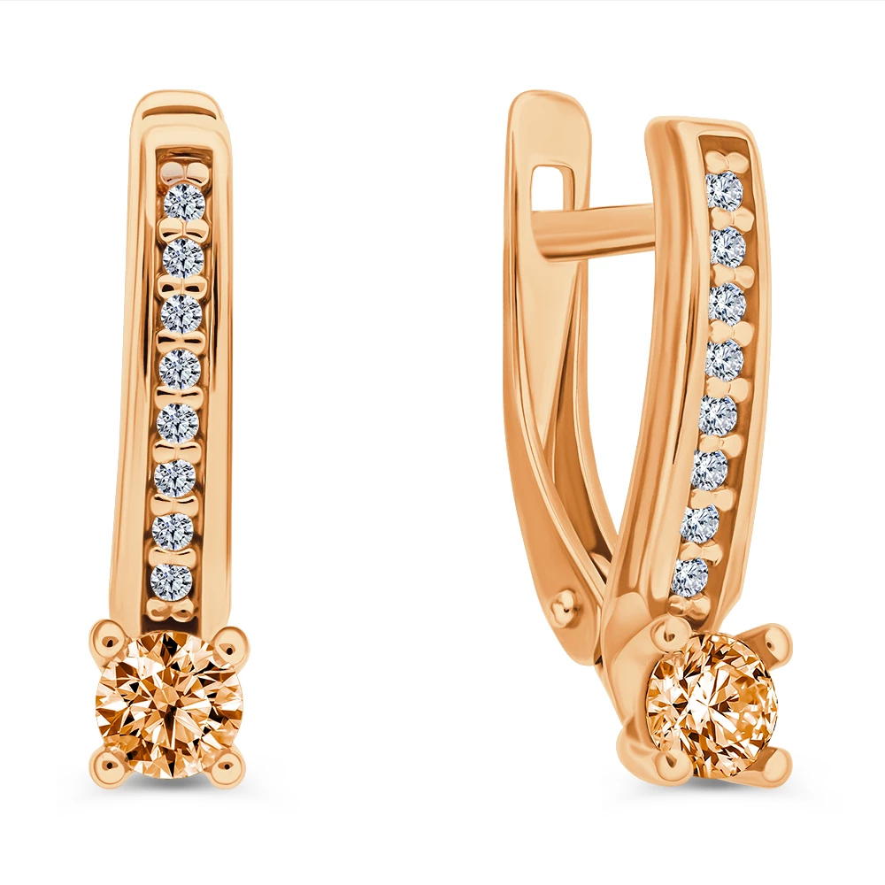 Серьги с фианитами из серебра 925 пробы 1