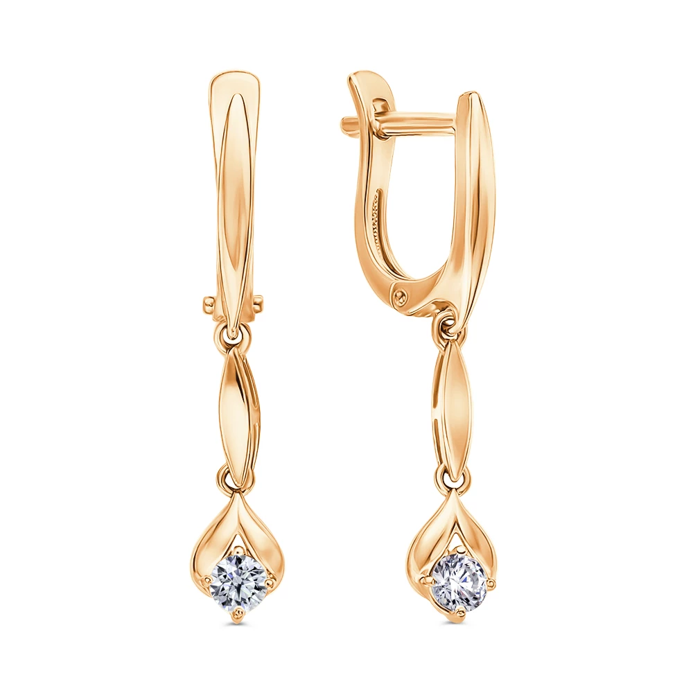 Серьги с фианитами из серебра 925 пробы 1