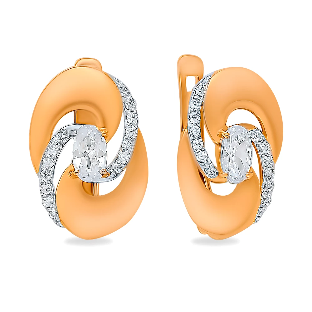 Серьги с фианитами из серебра 925 пробы 1