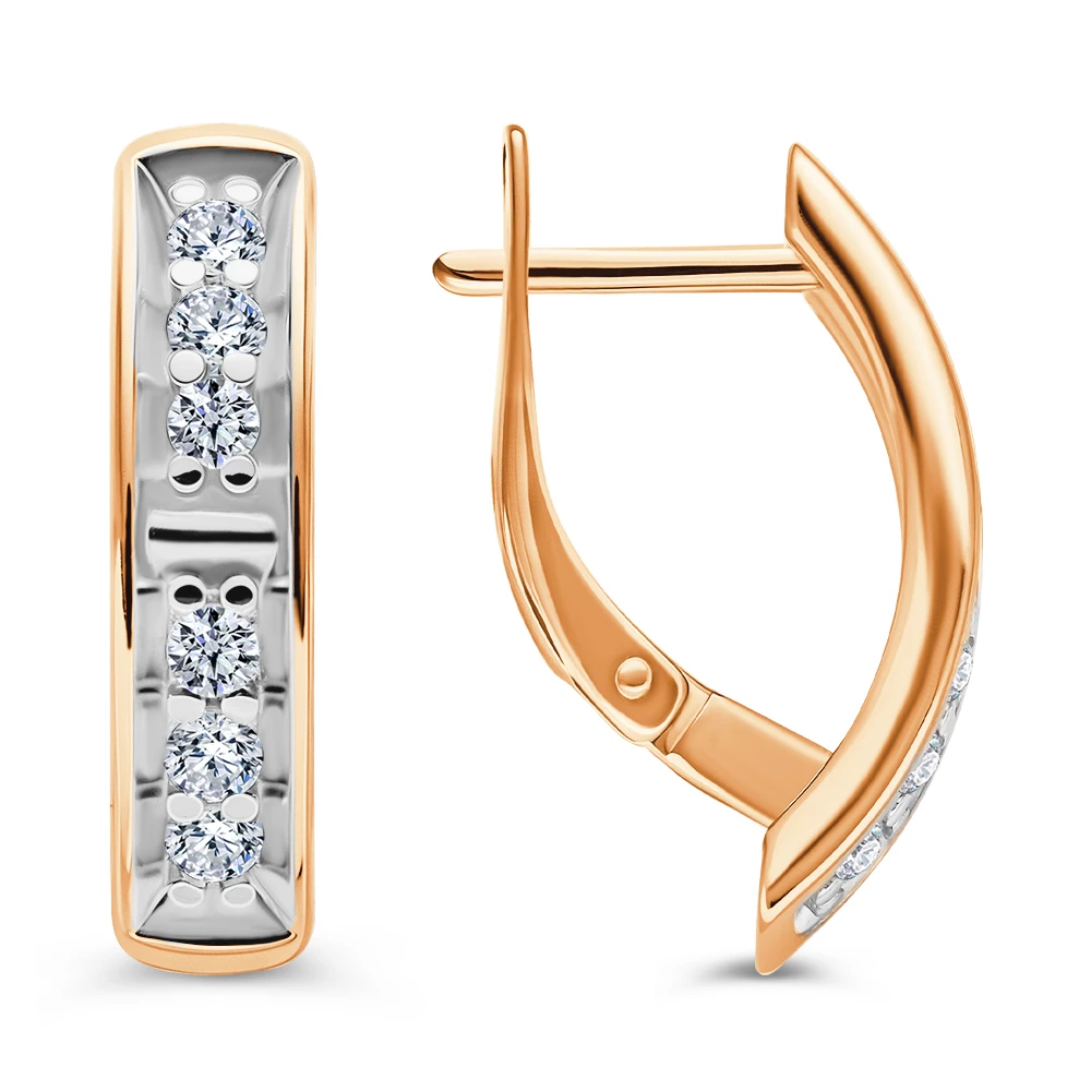 Серьги с фианитами из серебра 925 пробы