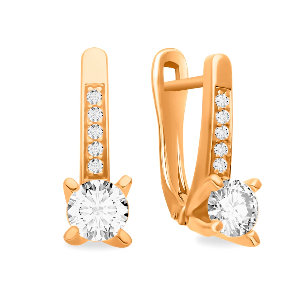 Серьги с фианитами из серебра 925 пробы 1