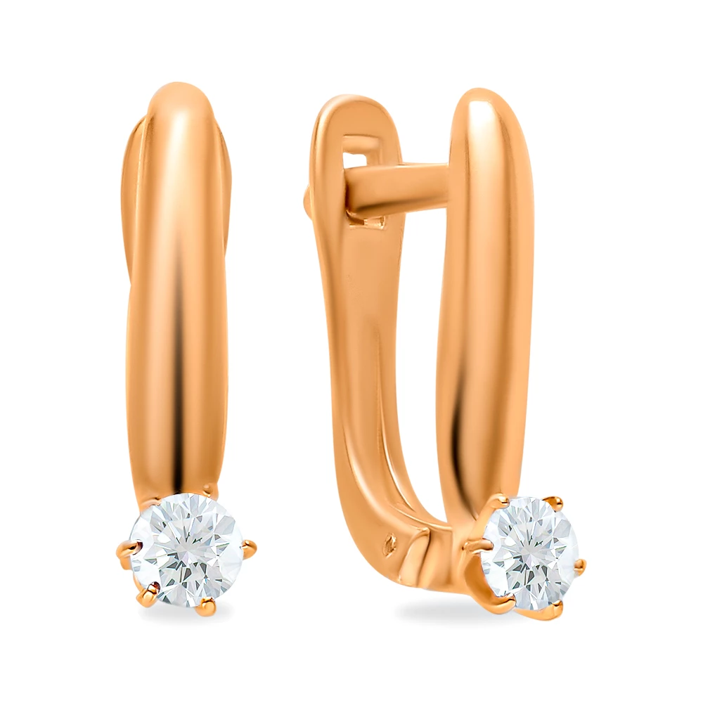 Серьги с фианитами из серебра 925 пробы 1