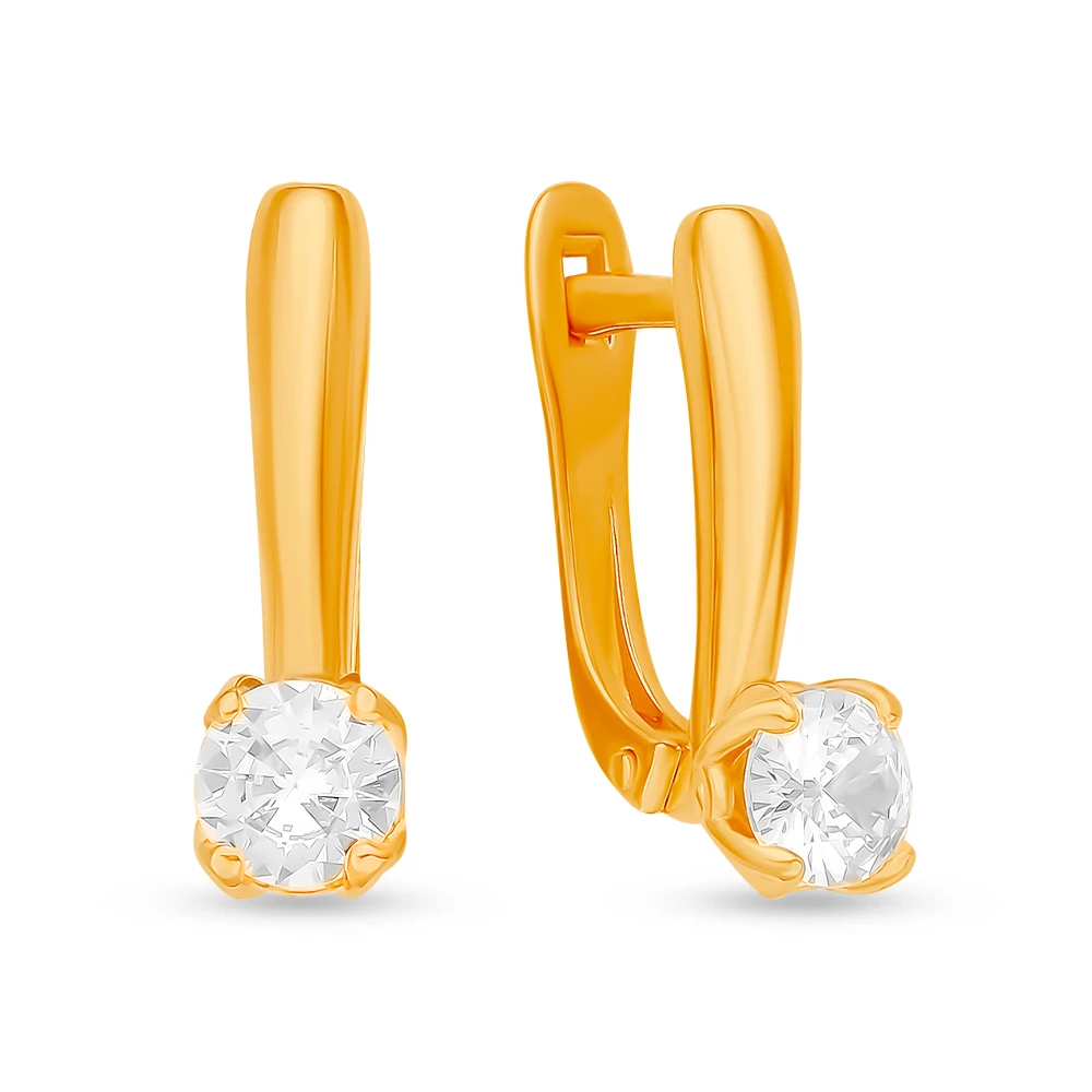 Серьги с фианитами из серебра 925 пробы 1