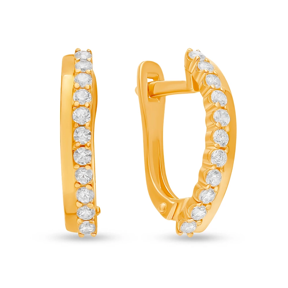 Серьги с фианитами из серебра 925 пробы 1