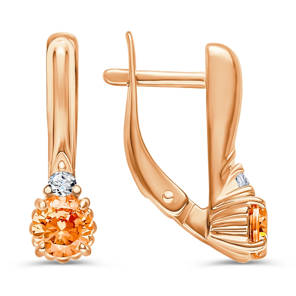 Серьги с фианитами из серебра 925 пробы