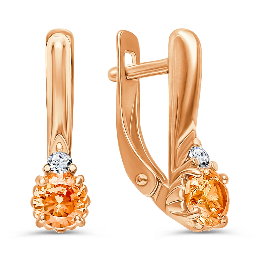 Серьги с фианитами из серебра 925 пробы