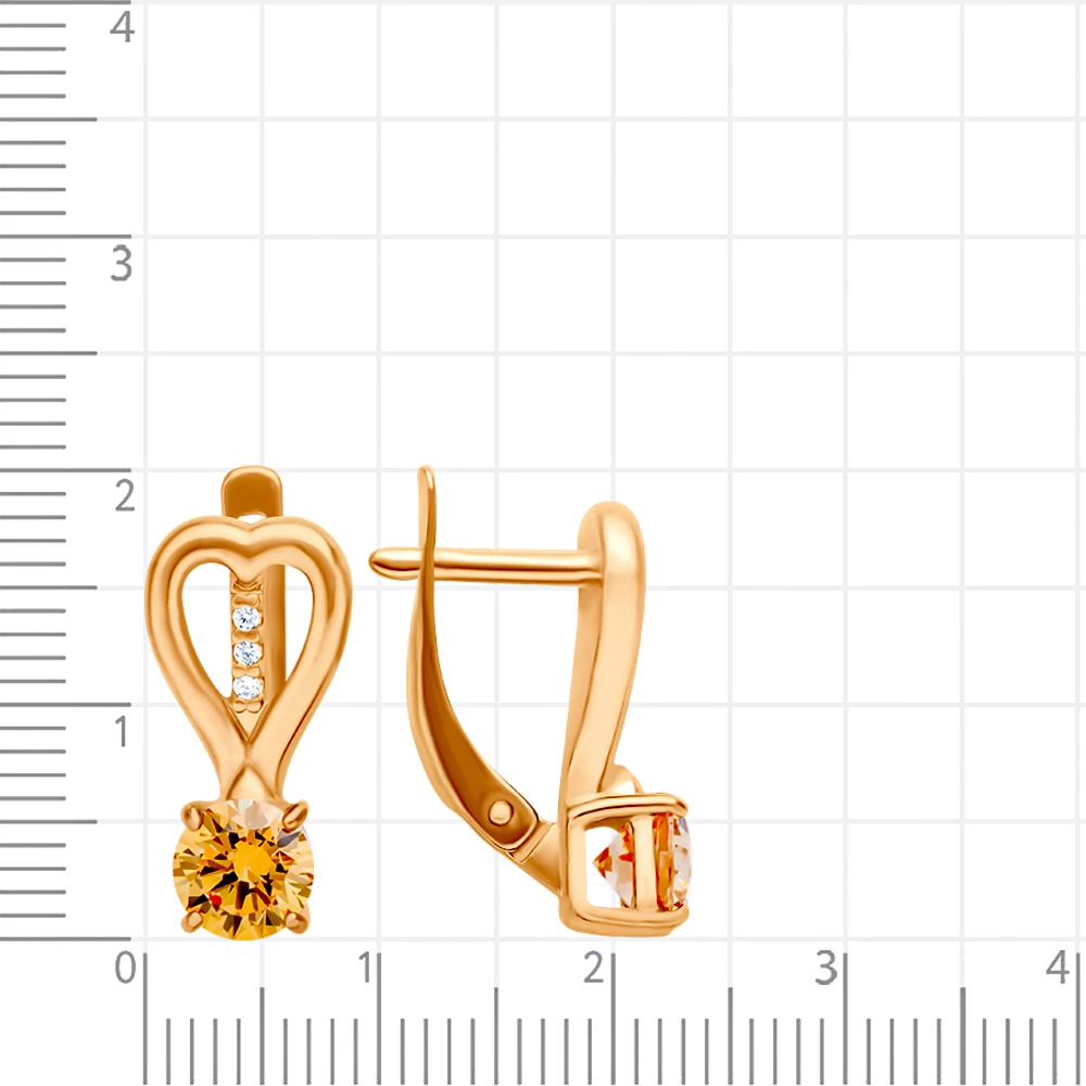 Серьги с фианитами из серебра 925 пробы