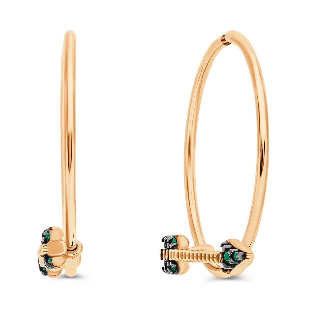 Серьги с фианитами из серебра 925 пробы