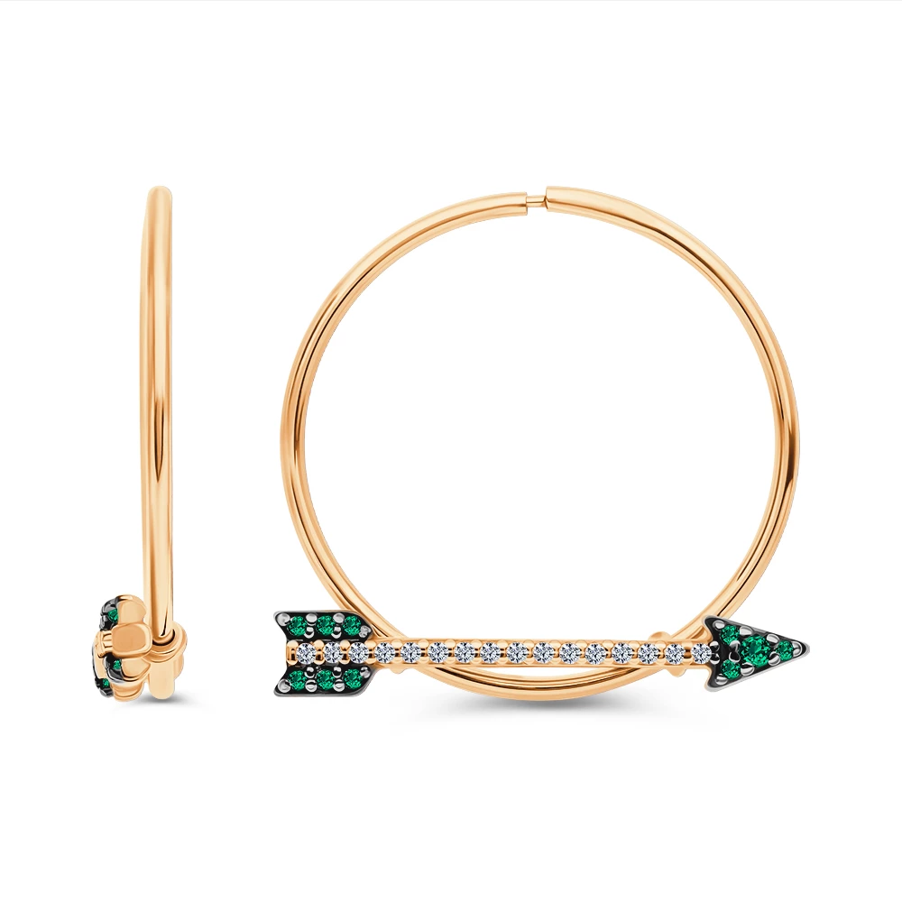 Серьги с фианитами из серебра 925 пробы