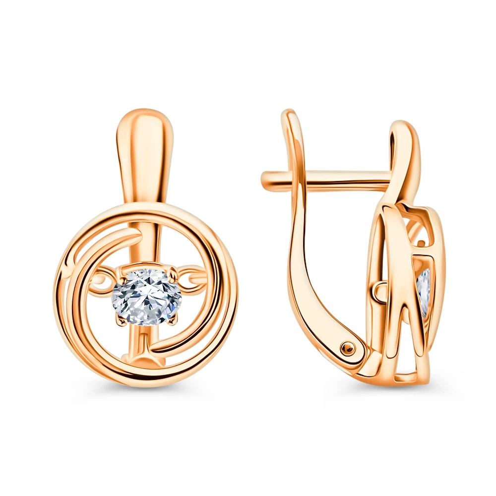 Серьги с фианитами из серебра 925 пробы