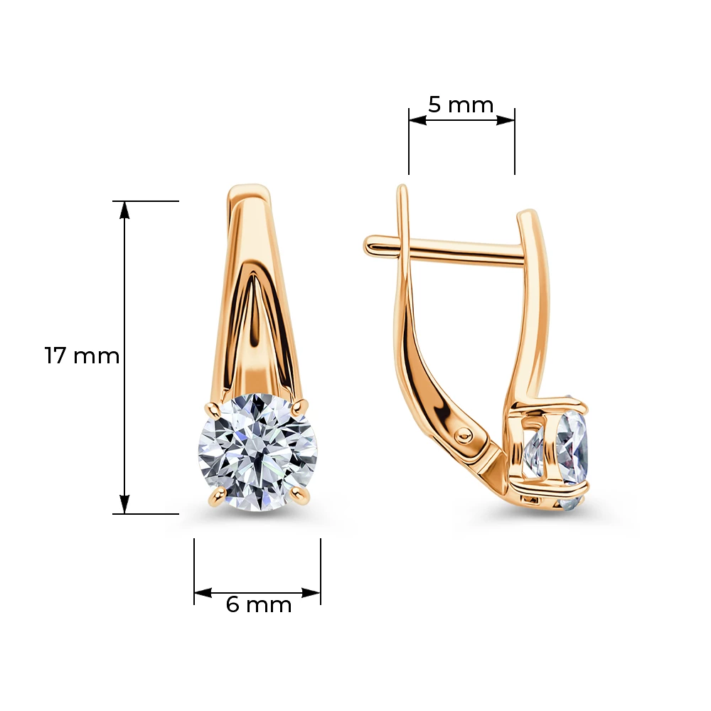 Серьги с фианитами из серебра 925 пробы