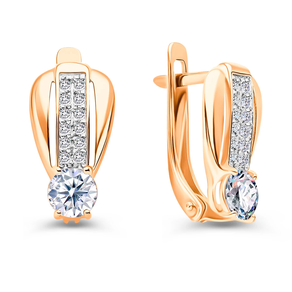 Серьги с фианитами из серебра 925 пробы 1