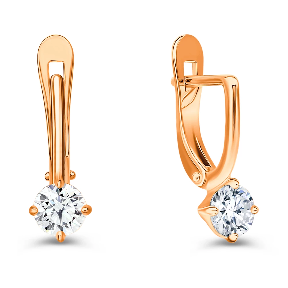 Серьги с фианитами из серебра 925 пробы