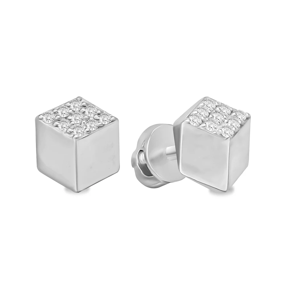 Серьги с фианитами из серебра 925 пробы 1