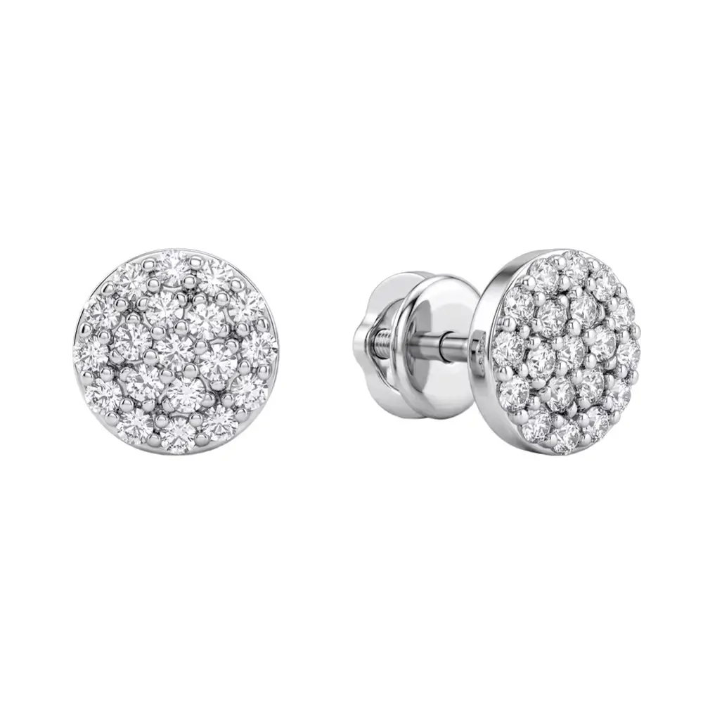 Серьги с фианитами из серебра 925 пробы
