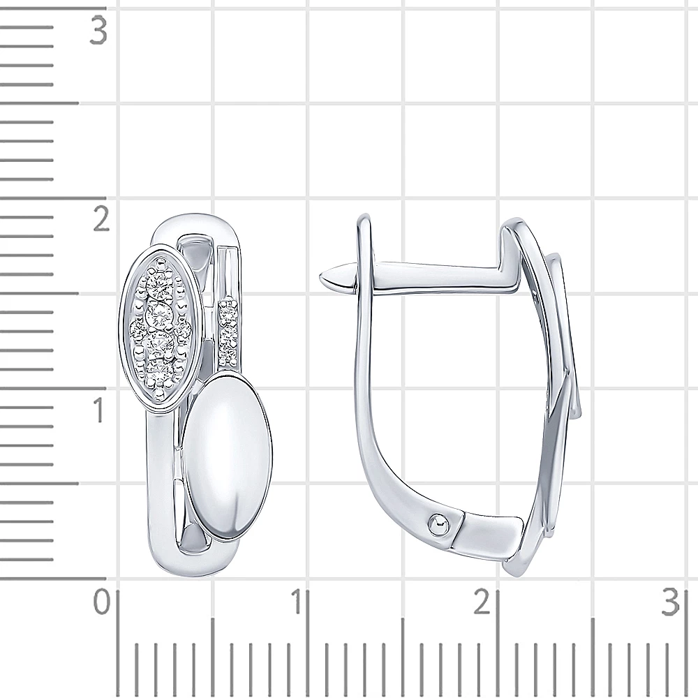 Серьги с фианитами из серебра 925 пробы