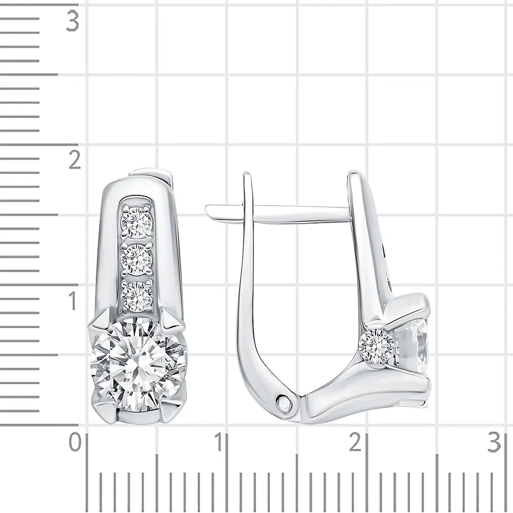 Серьги с фианитами из серебра 925 пробы 2