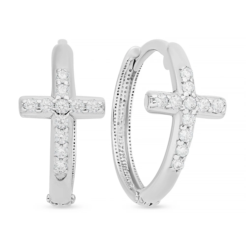 Серьги с фианитами из серебра 925 пробы 1