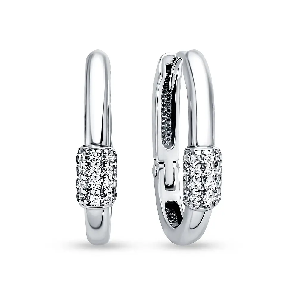 Серьги конго с фианитами из серебра 925 пробы 1
