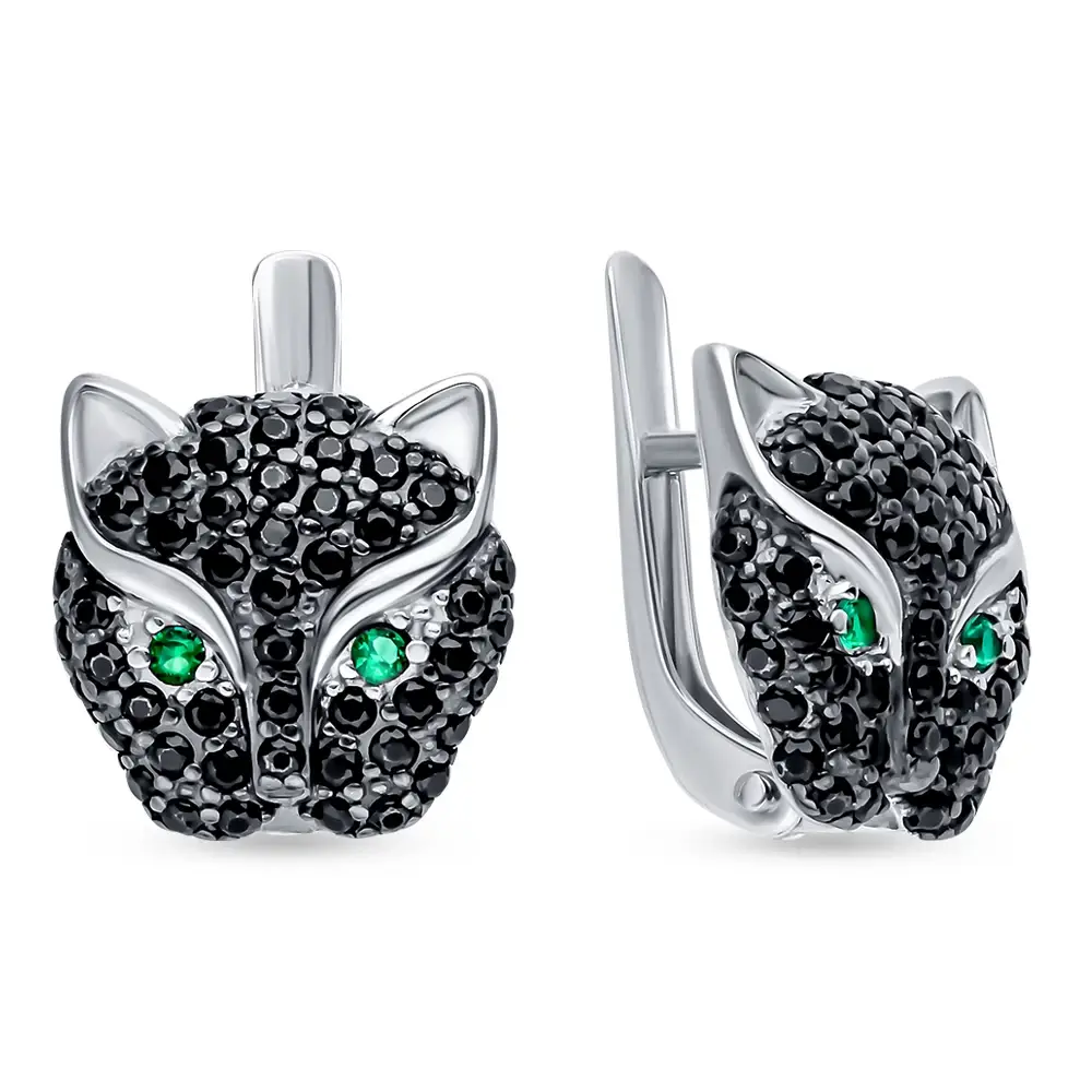 Серьги с фианитами из серебра 925 пробы 1