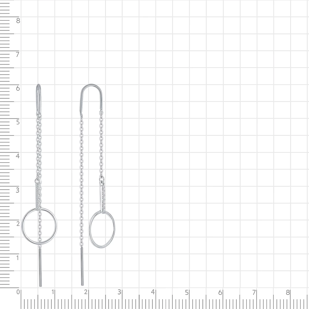 Серьги с цирконием из серебра 925 пробы