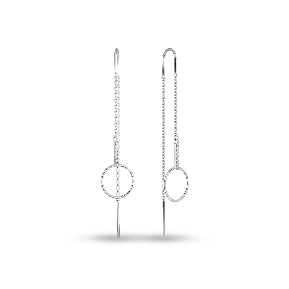 Серьги с цирконием из серебра 925 пробы