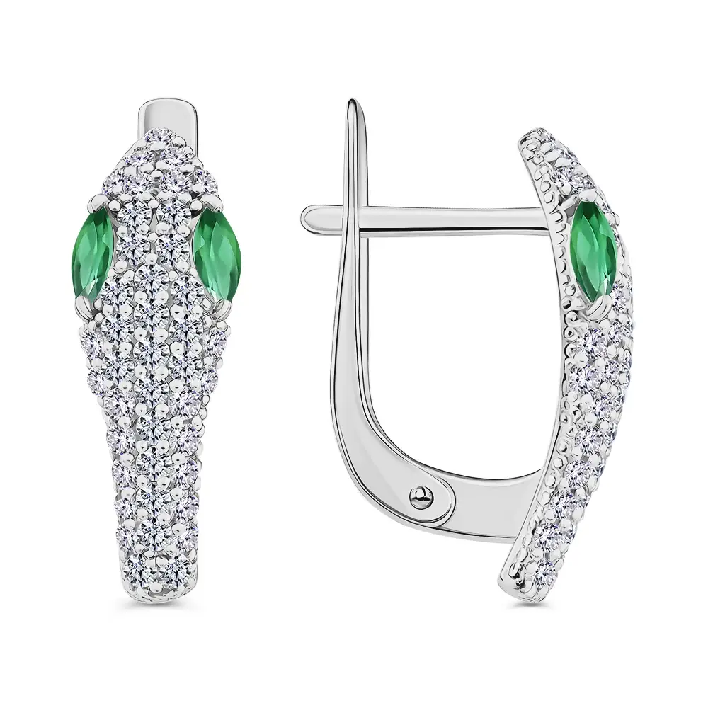 Серьги с фианитами из серебра 925 пробы 2