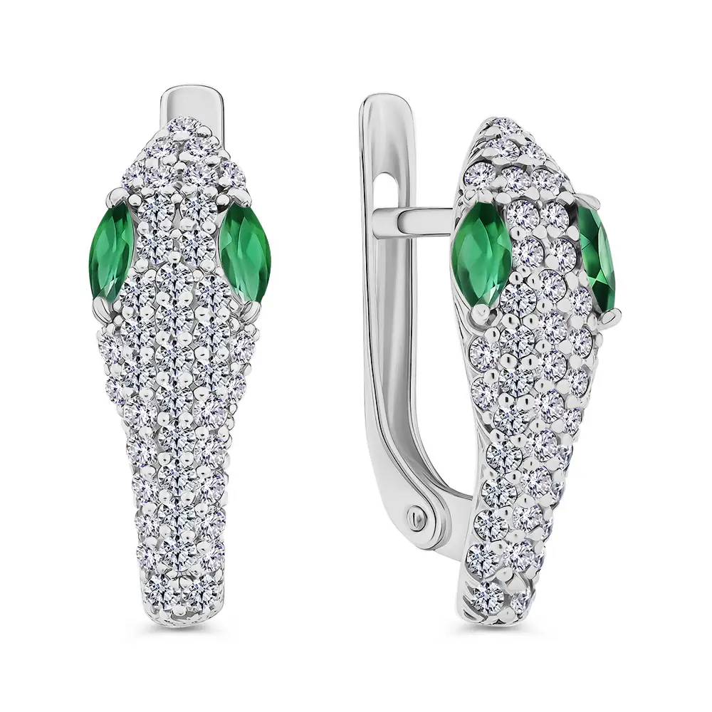 Серьги с фианитами из серебра 925 пробы 1