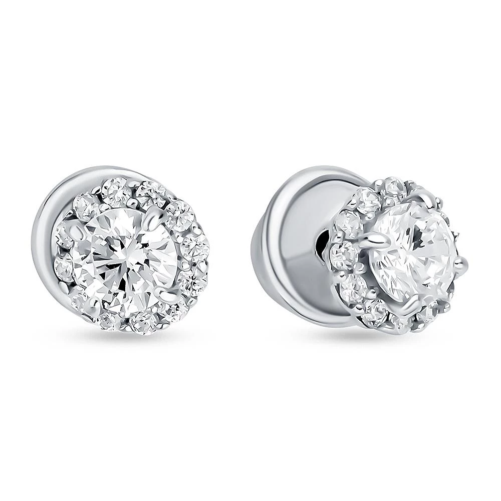 Серьги с фианитами из серебра 925 пробы