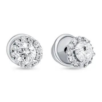 Серьги с фианитами из серебра 925 пробы