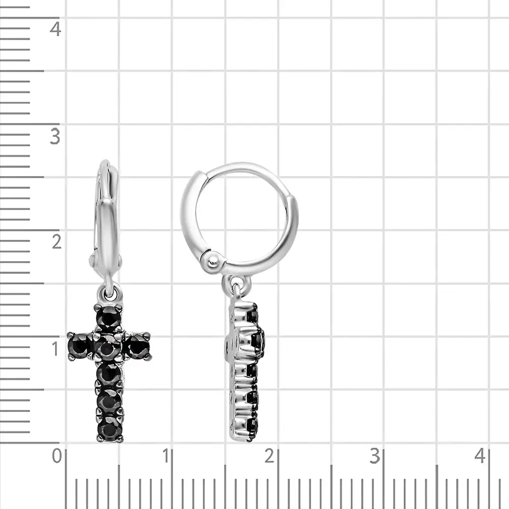 Серьги с фианитами из серебра 925 пробы 2