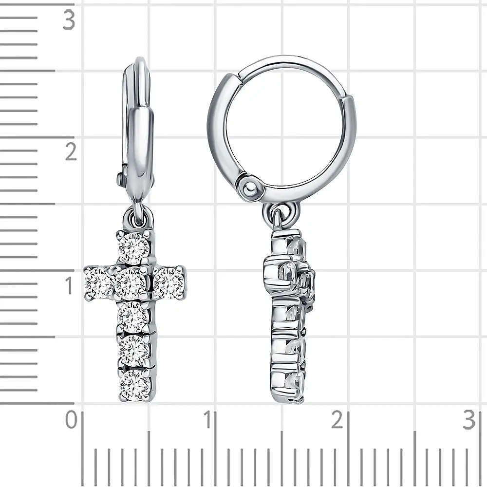 Серьги с фианитами из серебра 925 пробы 3