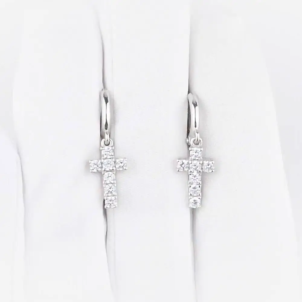 Серьги с фианитами из серебра 925 пробы 2