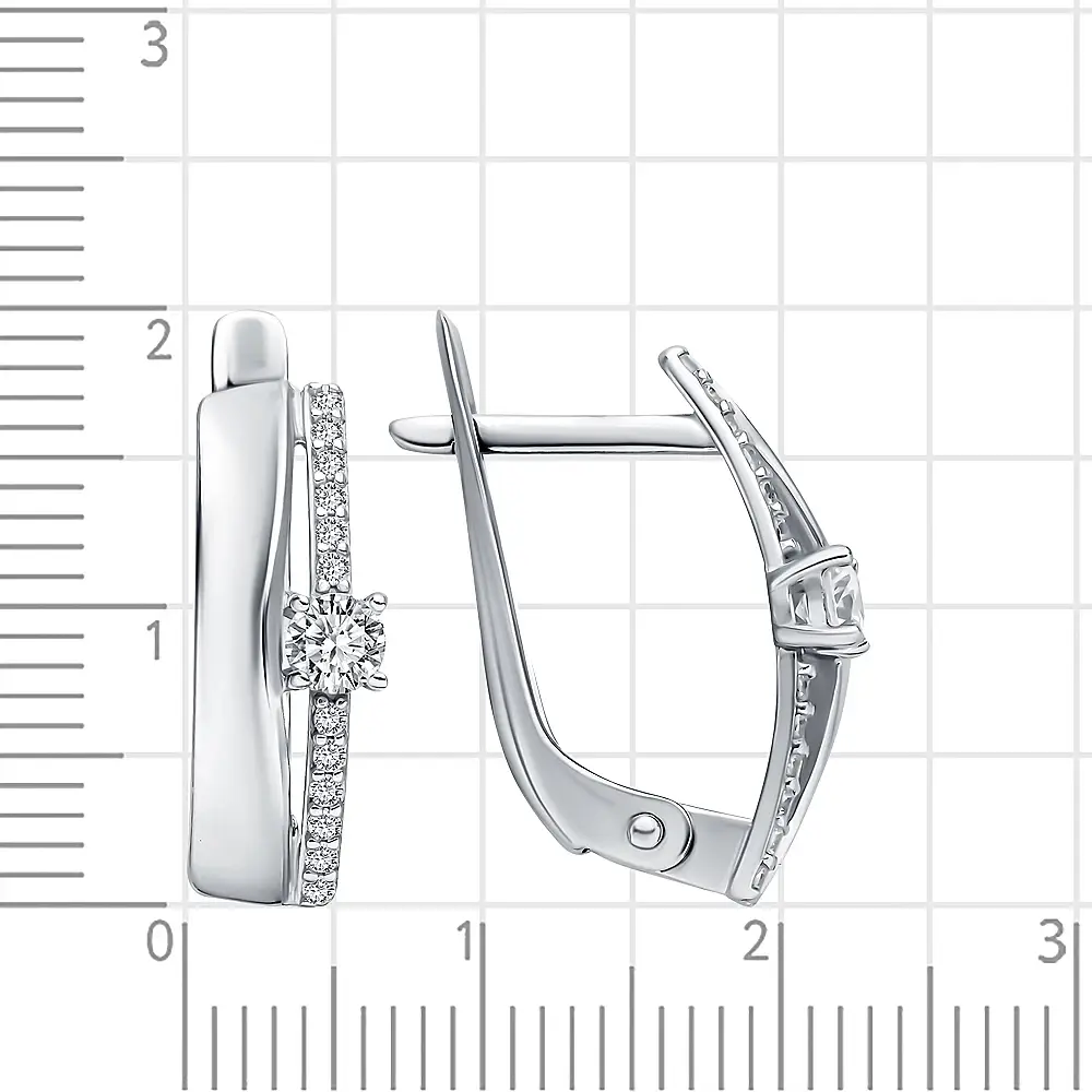 Серьги с фианитами из серебра 925 пробы 3
