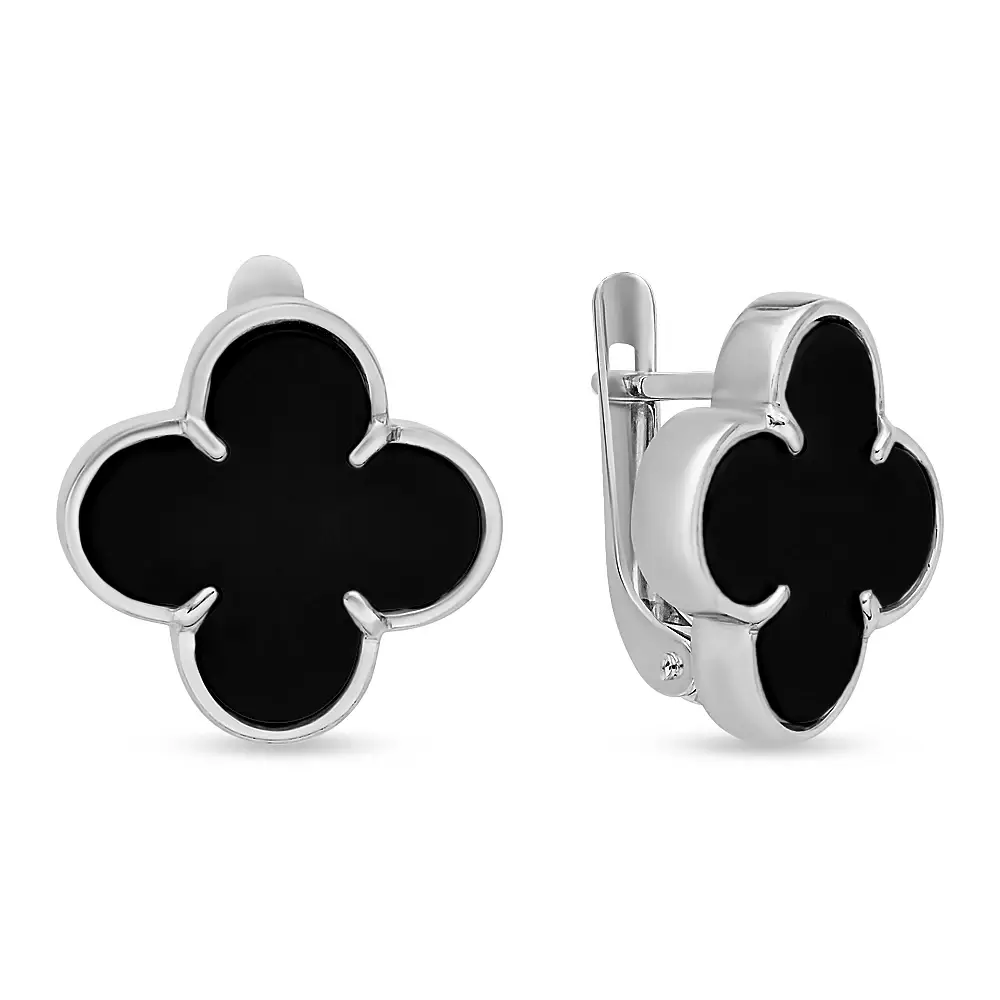 Серьги с керамикой из серебра 925 пробы