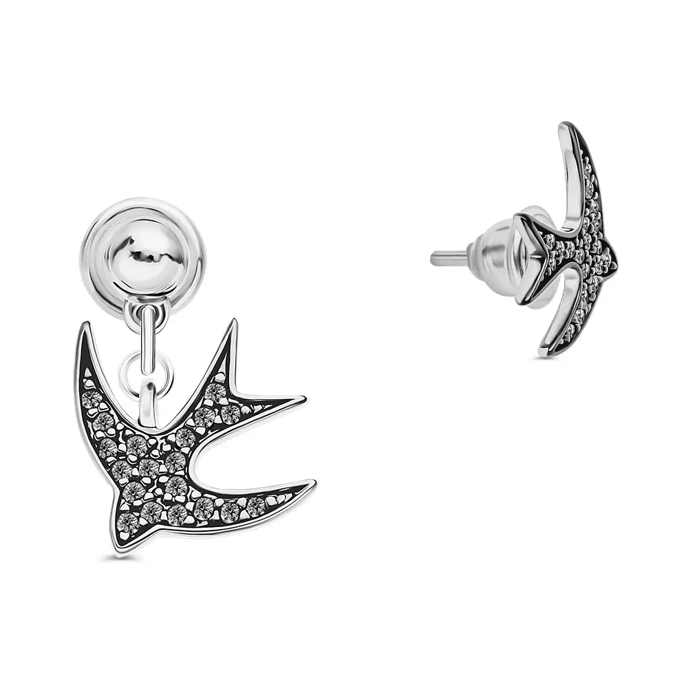 Серьги с фианитами из серебра 925 пробы 1