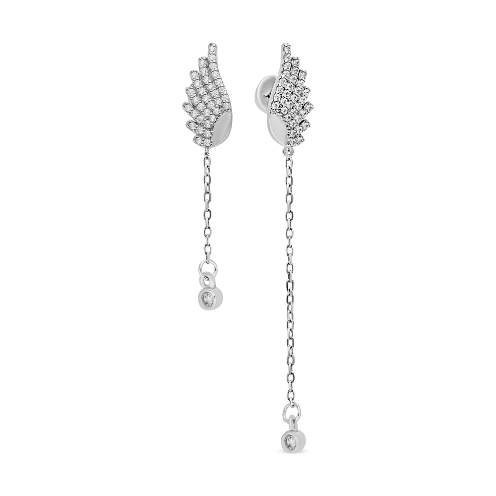 Серьги с фианитами из серебра 925 пробы 1