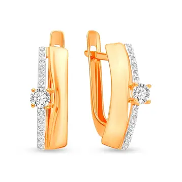 Серьги с фианитами из серебра 925 пробы
