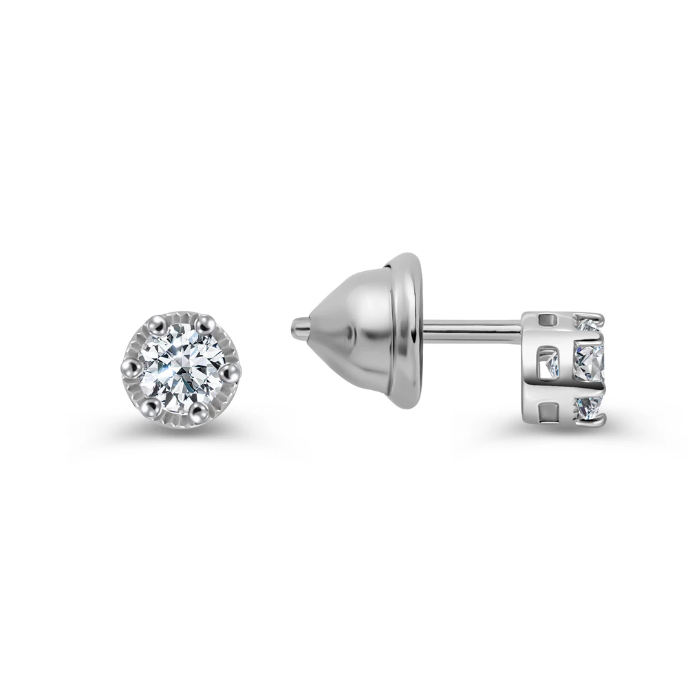 Серьги с фианитами из серебра 925 пробы