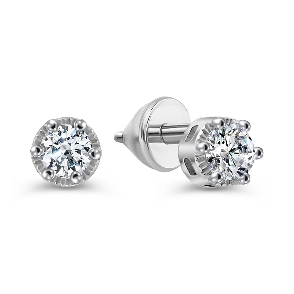 Серьги с фианитами из серебра 925 пробы