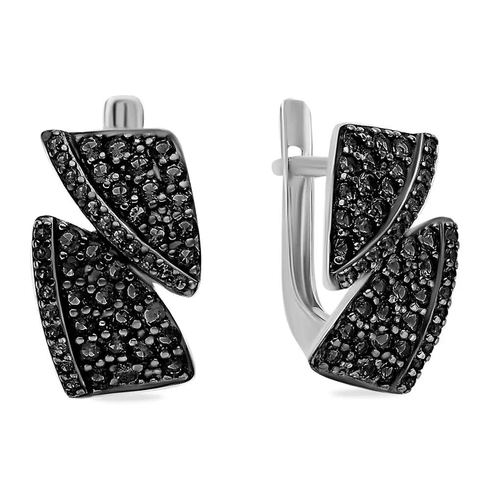 Серьги с фианитами из серебра 925 пробы 1