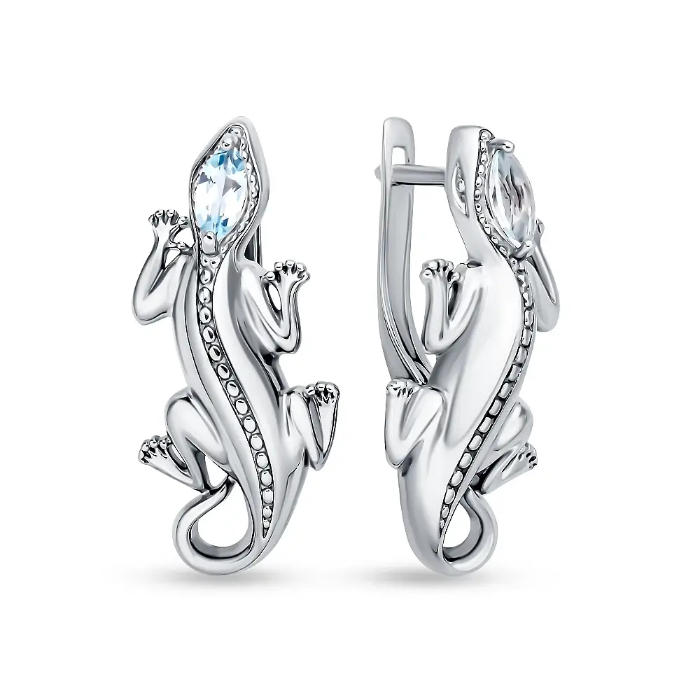 Серьги с топазами из серебра 925 пробы 1