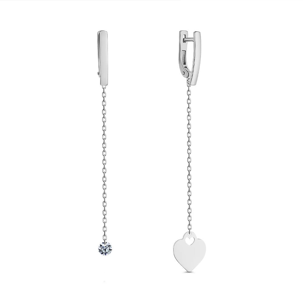 Серьги с фианитами из серебра 925 пробы