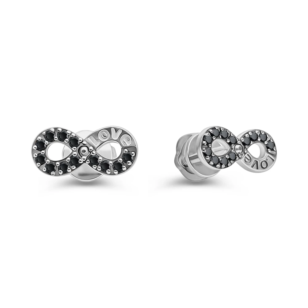 Серьги с фианитами из серебра 925 пробы