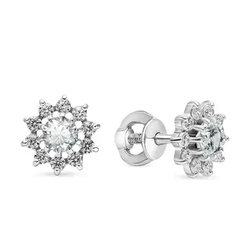 Серьги с фианитами из серебра 925 пробы