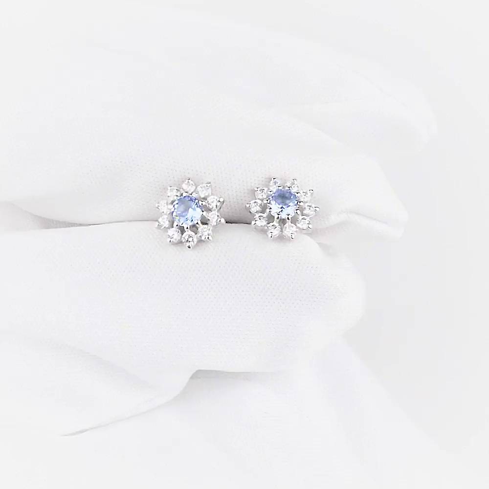 Серьги с фианитами из серебра 925 пробы 1