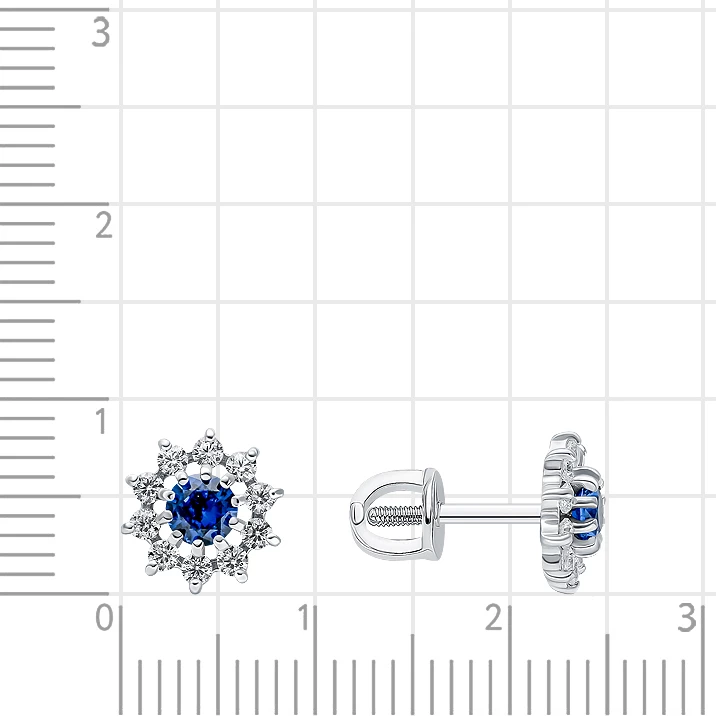 Серьги с фианитами из серебра 925 пробы